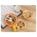 Lion Shape Bamboo Fiber Kindergarten Children′s Dinner Set